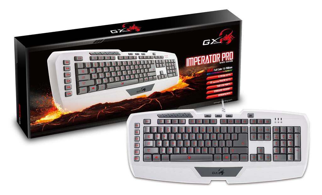 کیبورد جنیوس Imperator Pro White Edition Genius GX-Gaming Imperator Pro Full Speed Professional Gaming Keyboard White Edition (Imperator Pro White Edition)